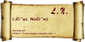 Löwi Noémi névjegykártya